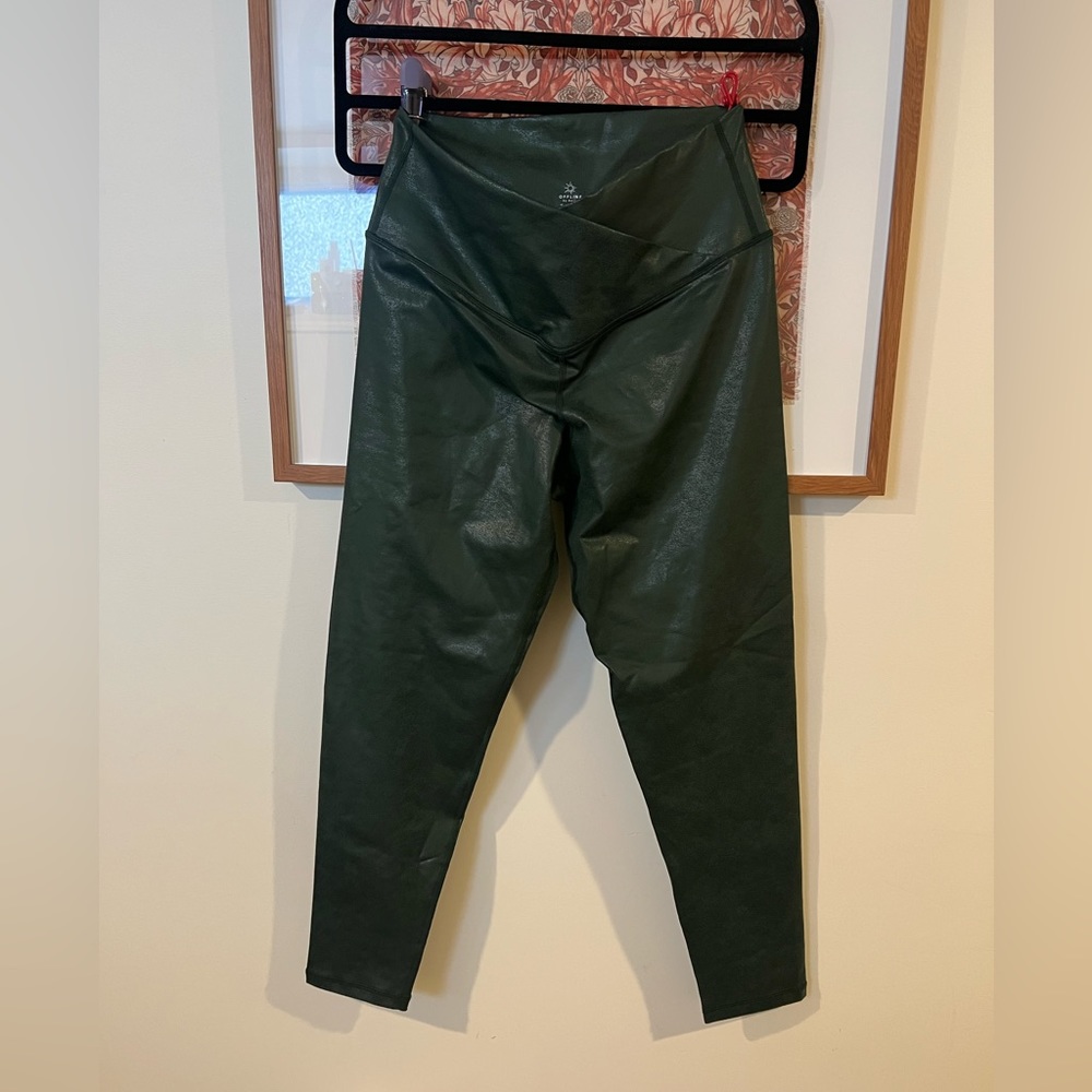 Aerie Hugger Crackle Leggings - Dark Green - XL